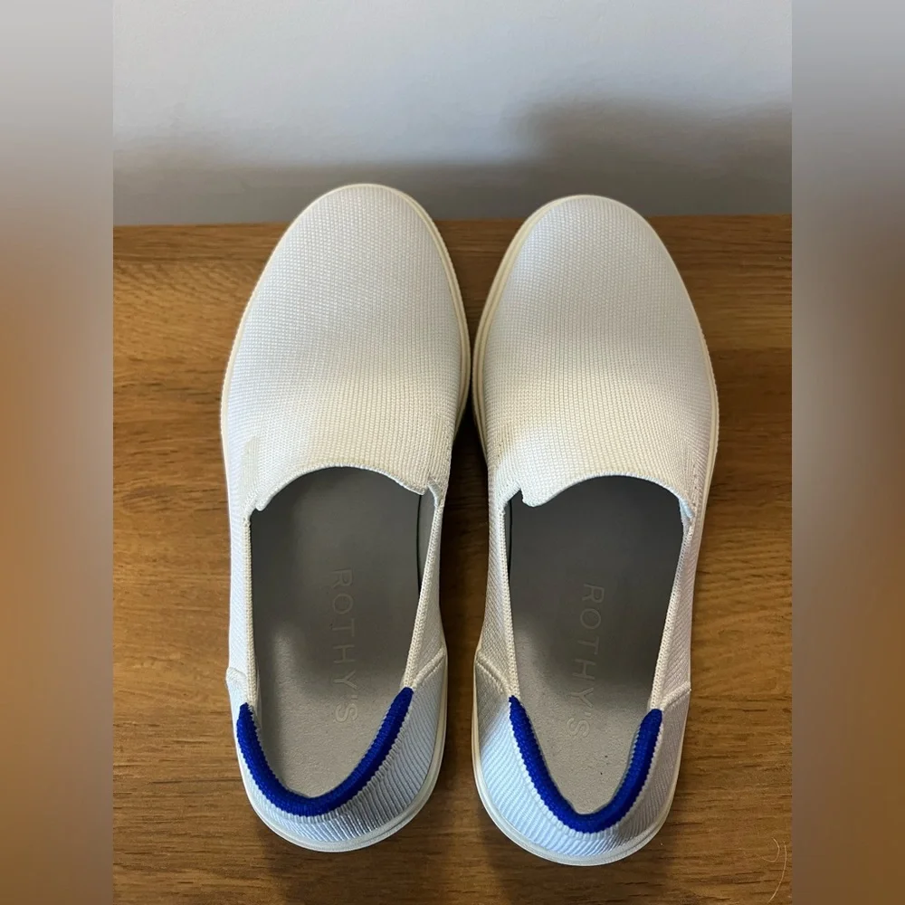 Rothy’s The City Slip On Sneaker Mens 8 Women’s 9.5 Off white